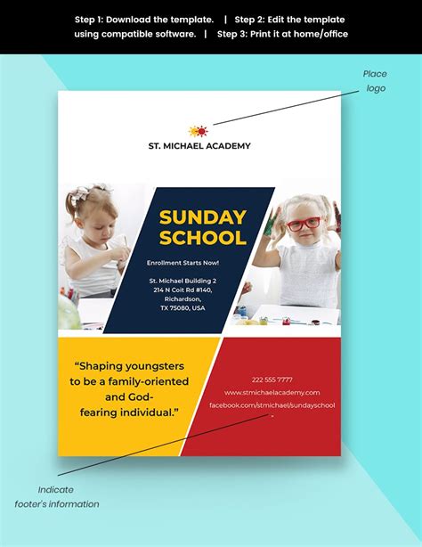 Sunday School Flyer Template In Psd Illustrator Word Download