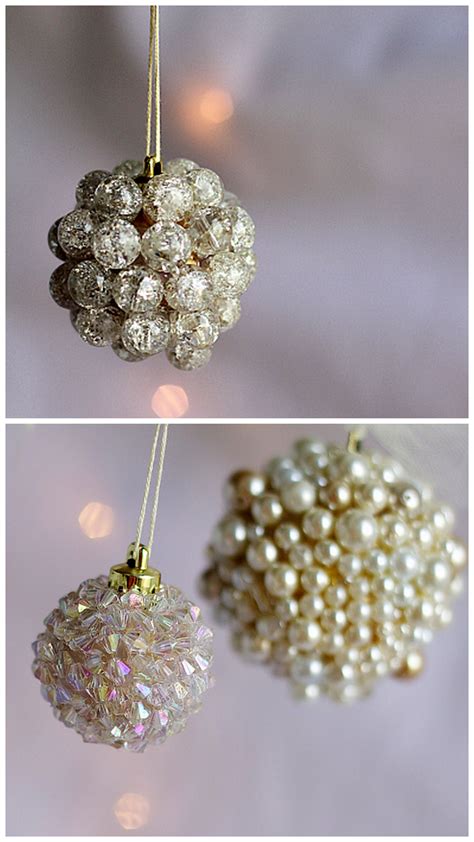 Diy Jeweled Pearl Ornaments Chic Christmas Tree Decor Craft Smega
