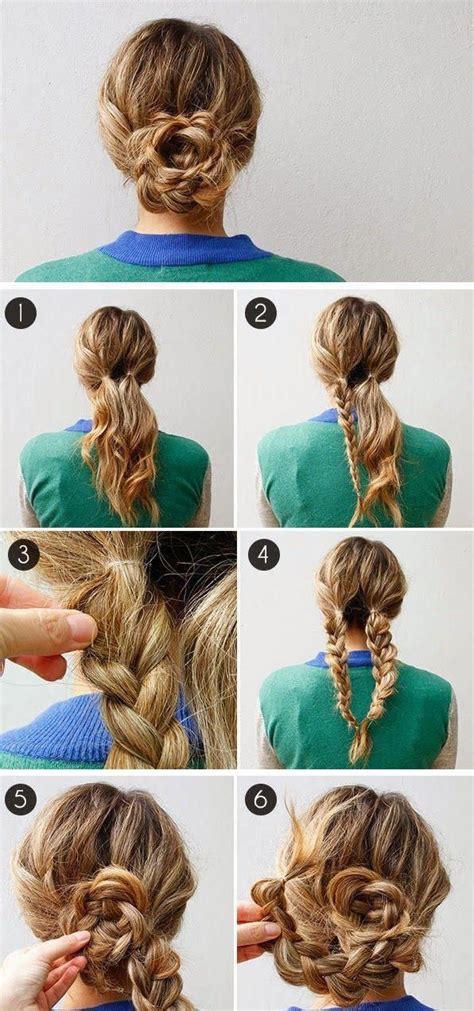 Add a twist to your usual messy bun by adding some braids to make your hair look extra. Everyday Hairstyles | Easy Updos For Medium Length Hair ...