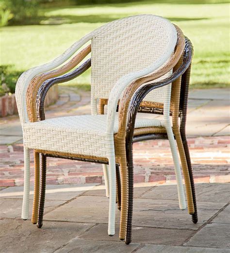 Check out our wicker chair selection for the very best in unique or custom, handmade pieces from our home & living shops. Outdoor Wicker Chair - Antique White | PlowHearth