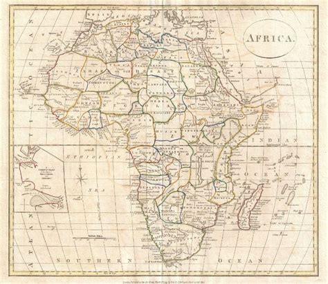 1799 Map Of Africa Printable Vintage Africa Map Etsy Africa Map