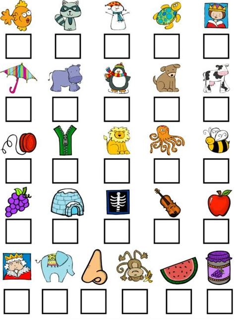 Find the lower case letter. Visuals to ask for beginning or ending sounds | Atividade ...