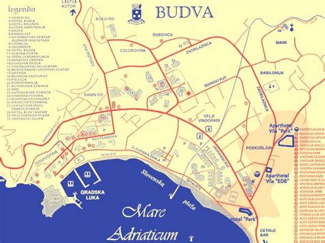 Map, Budva, Montenegro map