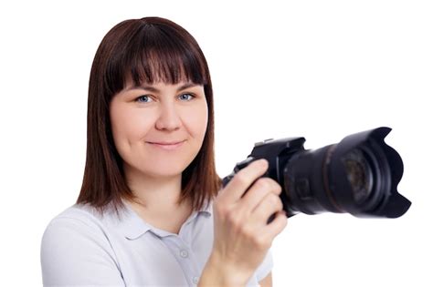Premium Photo Portrait Of Young Female Photographer Or Videographer