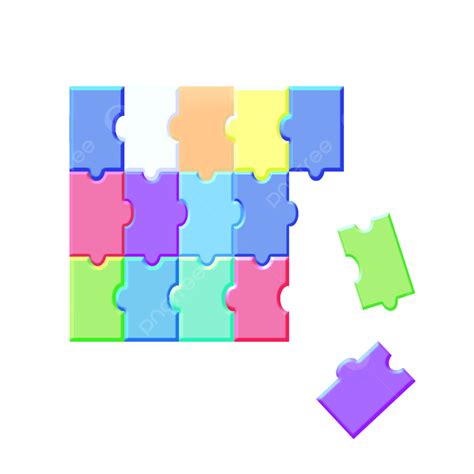 Puzzle Blocks Clipart Vector Cartoon Hand Painted Puzzle Building