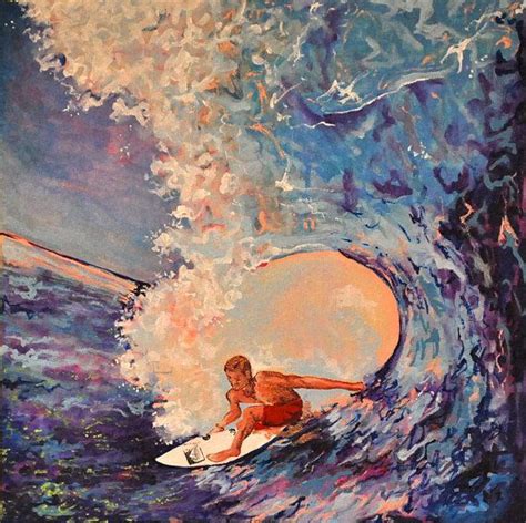 The Ocean Is Neverjustbluesurfer Painting Purple Wave Barrel By
