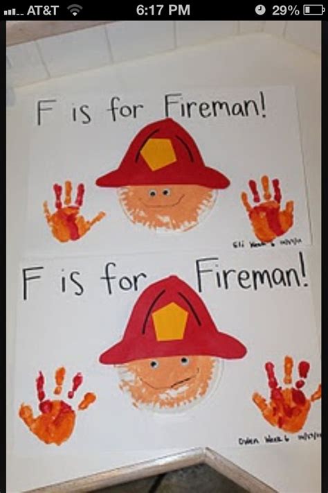 Fireman Handprint Craft