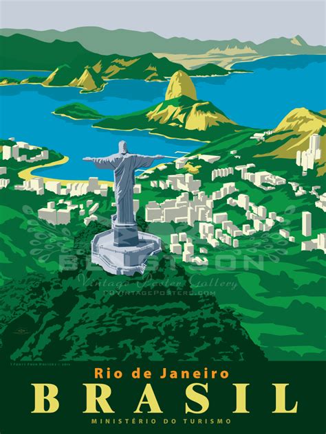 Original Brazil Travel Poster By Fw Bengtson Jr Vintage Travel