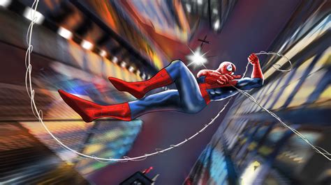 1366x768 Spiderman Flying In The Sky 1366x768 Resolution Hd 4k