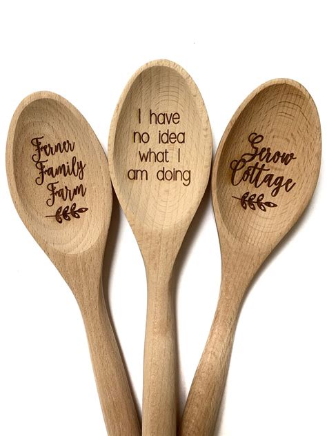 Personalized Funny T Custom Wood Spoons Kitchen Decor Etsy