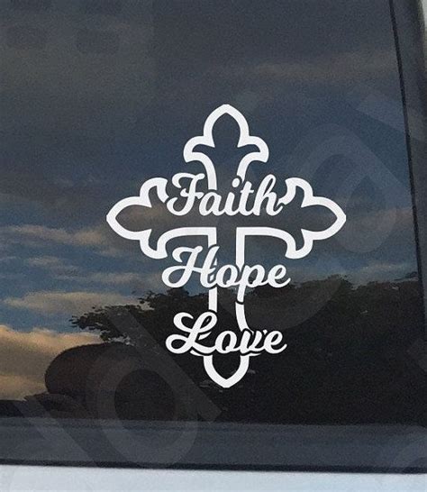 Faith Hope Love Cross Christian Decal Car Laptop By Maddcavedecals
