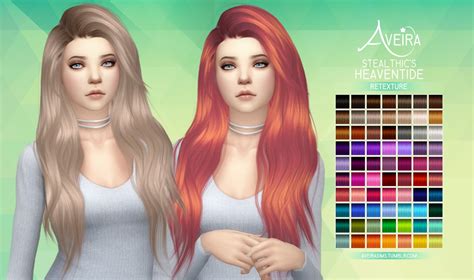 Aveira Sims Stealthics Heaventide Hair Retextured Sims Hairs