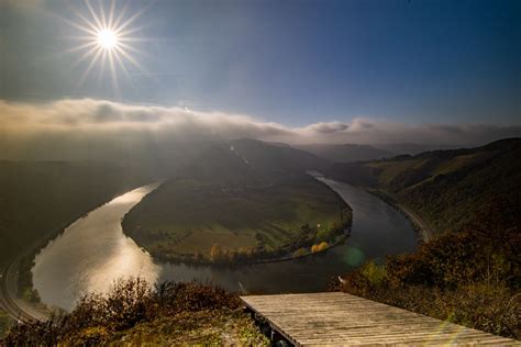 Kleine Saarschleife Im Dunst Foto And Bild Landschaft Bach Fluss