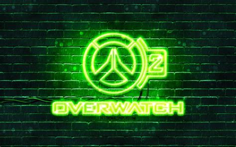 Download Wallpapers Overwatch 2 Green Logo 4k Green Brickwall