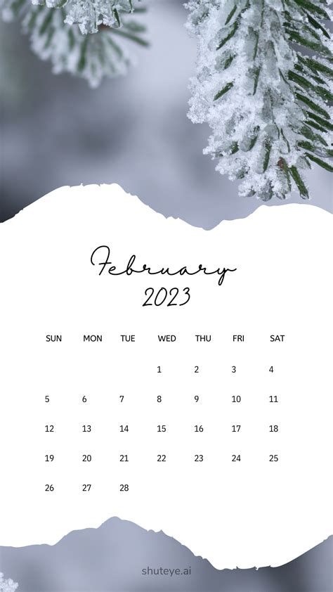 Freebies Of Shuteye Aesthetic And Minimal February Calendar 2023 In 2023
