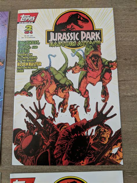 Set Of 4 Vintage Jurassic Park Comic Books 1994 Topps Jurassic Etsy