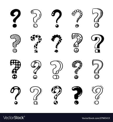 Question Marks Creative Black Royalty Free Vector Image