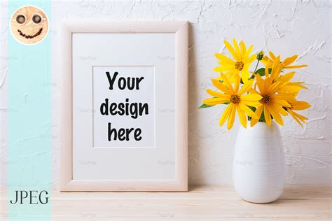 Wooden White Frame Mockup Graphic By Tasipas · Creative Fabrica