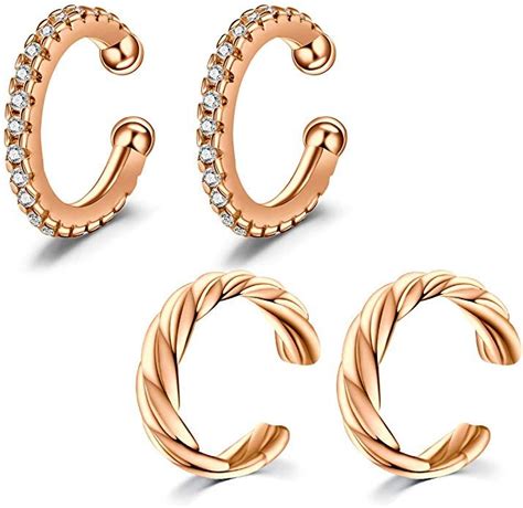 Acefun Ear Cuffs For Women Cz Fake Clip On Helix Cartilage Earrings For Girls Non Pierced Ear
