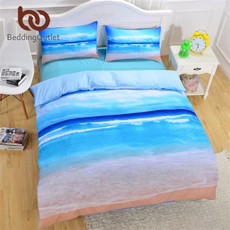 Beddingoutlet Brand New Beach And Ocean Bedding Hot 3d Print Duvet Cover Cheap Vivid Bedclothes