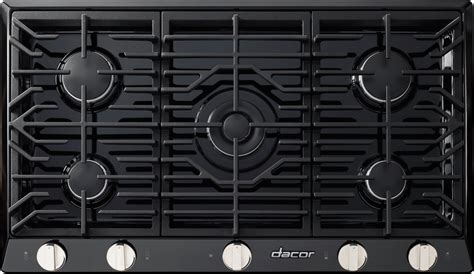 ** 2 1/8 (5.4 cm) 3/8 ( 1.0 cm) mrv top cap (side view. Dacor RNCT365GBLP 36 Inch Gas Cooktop with 5 Sealed ...