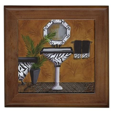 See more ideas about zebra bathroom, zebra, zebra room. ZEBRA PRINT BATHROOM FRAMED TILE WALL DECOR PICTURE FRAME ...