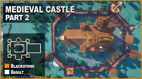 Minecraft How To Build A Blackstone Medieval Castle Part 2 Tutorial