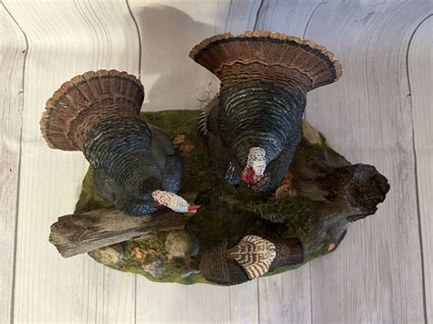 Full Strut Turkey Sculpture Figurine By Nick Bibby Danbury Thanksgiving