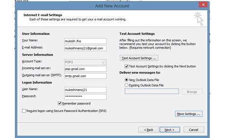 Gmail Configuration Setting In Outlook 2010 Microsoft Community