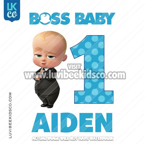 Boss Baby Iron On Transfer Blue Baby Boy With Age Luvibeekidsco