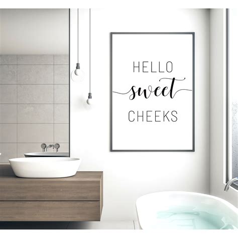 hello sweet cheeks cute bathroom sign restroom sign bath etsy