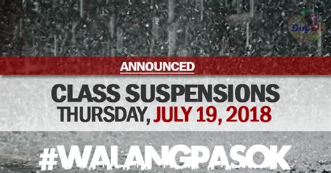 Walangpasok Class Suspensions For Thursday July
