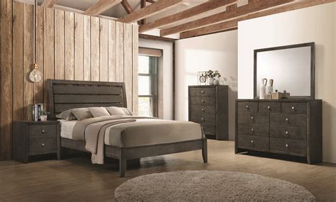 Serenity 5 Piece Eastern King Sleigh Bedroom Set Mod Grey