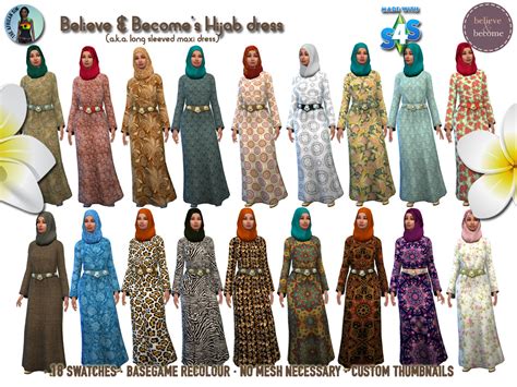 My Sims 4 Blog Hijab Long Sleeve Maxi Dress By Theafricansim Hot Sex