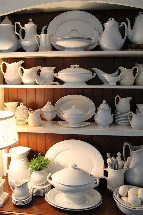 Very Nice Display Of White Ironstone White Pottery White Dishes