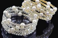 pearl bracelet women jewelry imitation multilayer stretchable bridal elegant crystal gift