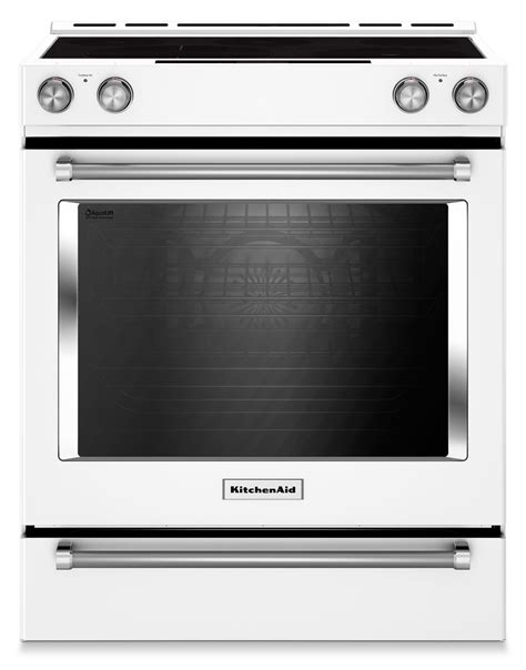 KitchenAid White Slide-In Electric Convection Range (7.1 Cu. Ft