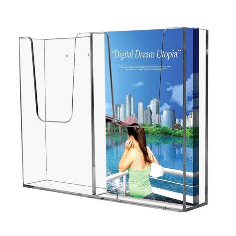 Plastic Brochure Holder Wall Mount Clear Countertop Organizer