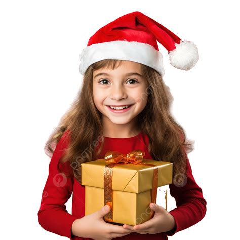 فتاة ترتدي قبعة عيد الميلاد وتحمل كومة من الهدايا فتاة عيد الميلاد كارتون سعيد حقيبة عيد