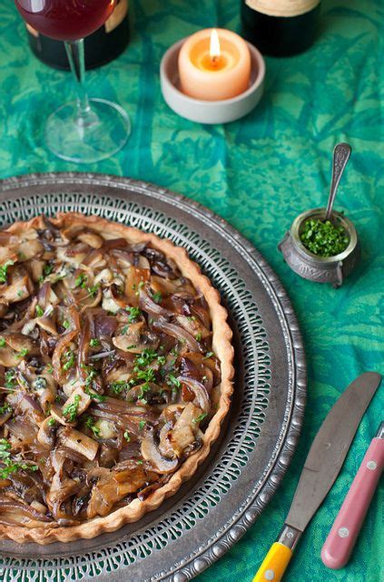 Mushroom And Red Onion Tart With Gorgonzola Cheese And Parsley Recipe