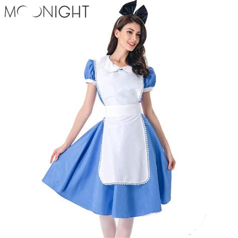 Moonight Halloween Costume For Women French Maid Costume Restaurant Waitress Cosplay Dress Sexy
