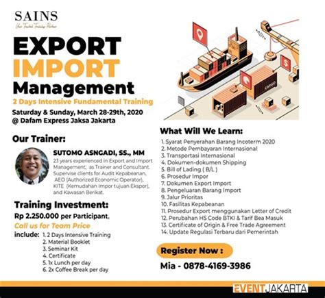 Export Import Management Fundamental Training · Eventjakarta