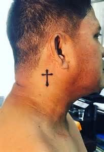 Leerobso Small Cross Neck Tattoos For Men