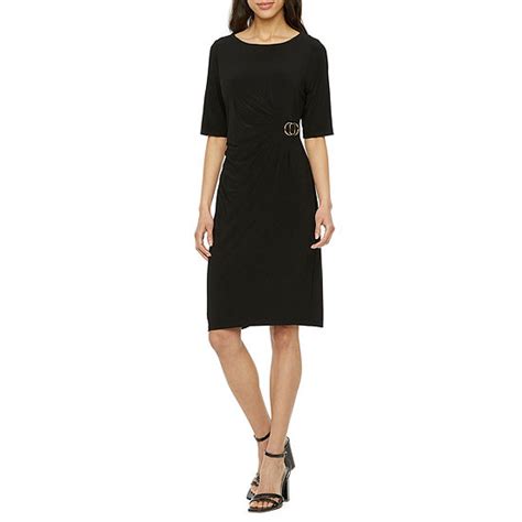 Jessica Howard Short Sleeve Sheath Dress Color Black Jcpenney