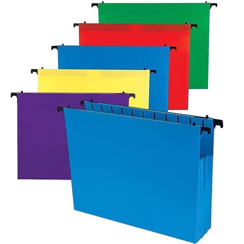 1intheoffice Poly Expanding Hanging File Folders Letter Size Assorted