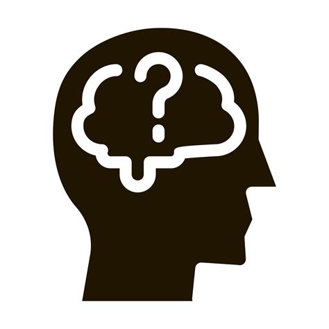 Brain Question Mark Icon Vector Glyph Illustration 17498459 Vector Art