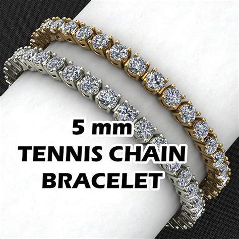 5 Mm Tennis Chain For Bracelet 3d Model 3d Printable Cgtrader