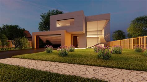 House Design 3d Model 3d House Pool Contemporary Model Beautiful