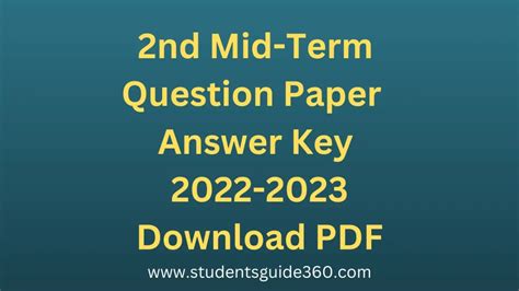 9th 2nd Mid Term Question Paper 2022 Students Guide 360