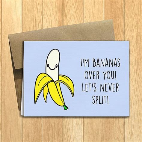 printed i m bananas for you 5x7 greeting card funny etsy anniversary funny greeting cards